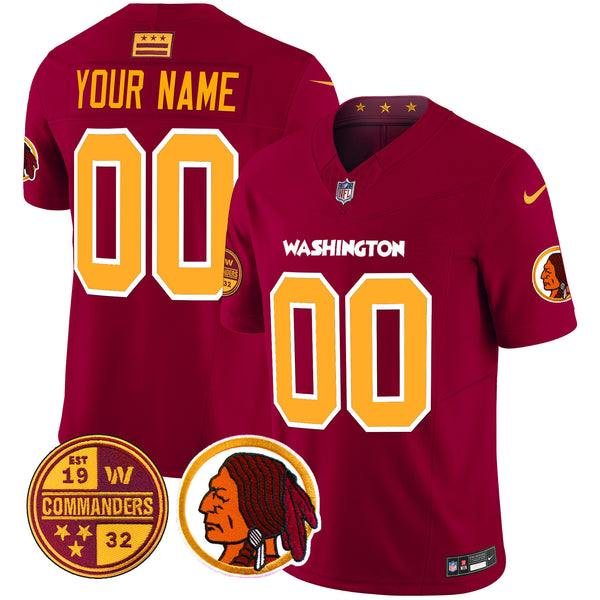 Washington Half Redskins & Commanders Vapor Limited Custom Jersey - All Stitched