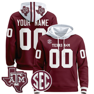 Texas A&M Aggies 2024 Custom Pullover Hoodie - All Stitched