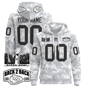Kansas City Chiefs 2024 Salute to Service Custom Pullover Hoodie - All Stitched
