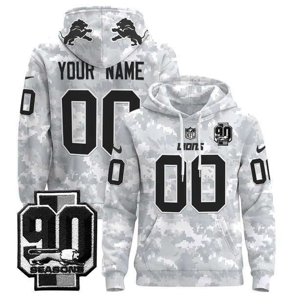 Detroit Lions 2024 Salute to Service Custom Pullover Hoodie - All Stitched