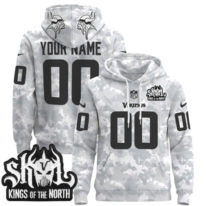Minnesota Vikings 2024 Salute to Service Custom Pullover Hoodie - All Stitched