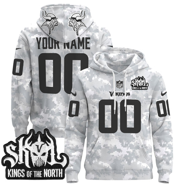 Minnesota Vikings 2024 Salute to Service Custom Pullover Hoodie - All Stitched