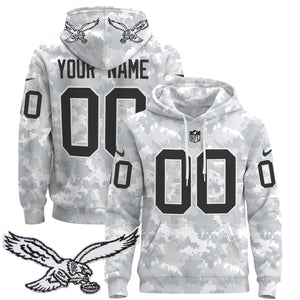 Philadelphia Eagles 2024 Salute to Service Custom Pullover Hoodie - All Stitched