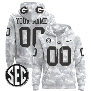 Georgia Bulldogs 2024 Salute to Service Custom Pullover Hoodie - All Stitched