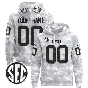 LSU Tigers 2024 Salute to Service Custom Pullover Hoodie - All Stitched