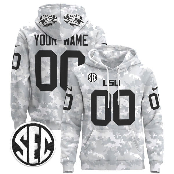 LSU Tigers 2024 Salute to Service Custom Pullover Hoodie - All Stitched