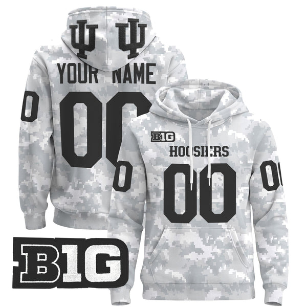 Indiana Hoosiers 2024 Salute to Service Custom Pullover Hoodie - All Stitched
