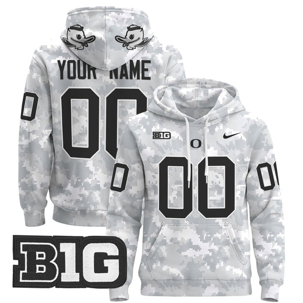 Oregon Ducks 2024 Salute to Service Pullover Custom Hoodie - All Stitched