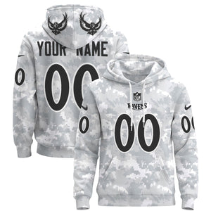 Ravens 2024 Salute to Service Custom Pullover Hoodie - All Stitched