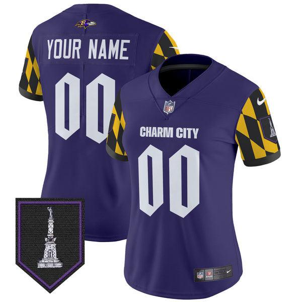 Ravens City Edition Patch Vapor Limited Custom Jersey - All Stitched