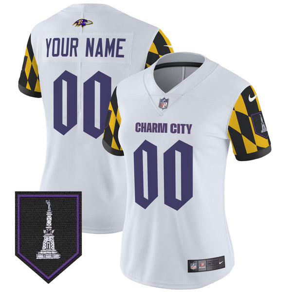 Ravens City Edition Patch Vapor Limited Custom Jersey - All Stitched