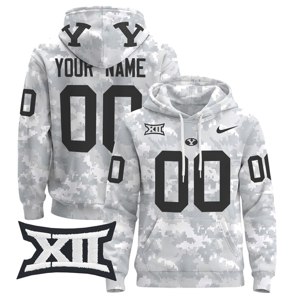 BYU Cougars 2024 Salute to Service Custom Pullover Hoodie - All Stitched