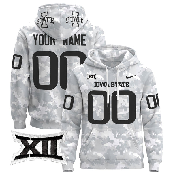 Iowa State Cyclones 2024 Salute to Service Custom Pullover Hoodie - All Stitched