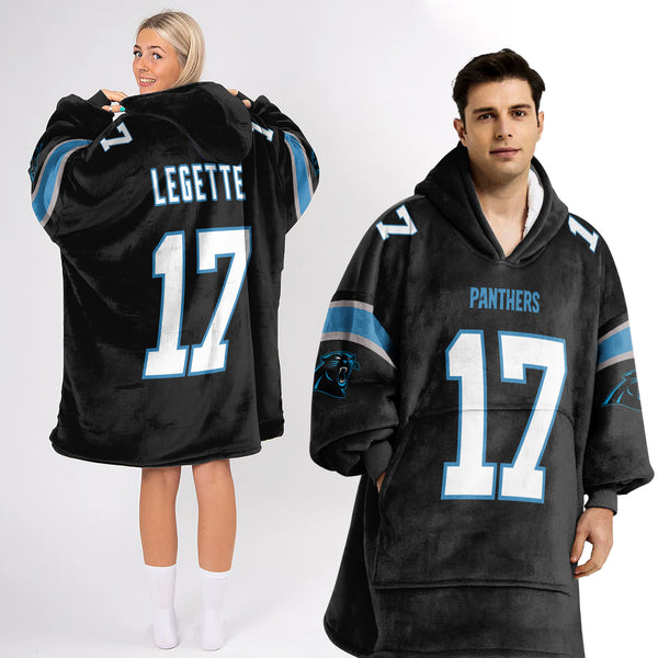 Adult XL 17 Carolina Panthers Football Unisex Blanket Hoodie