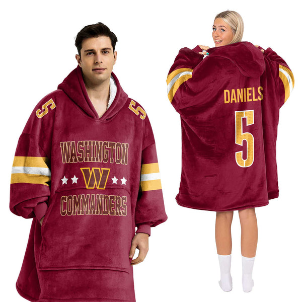 Adult 5 Washington Football Unisex Blanket Hoodie