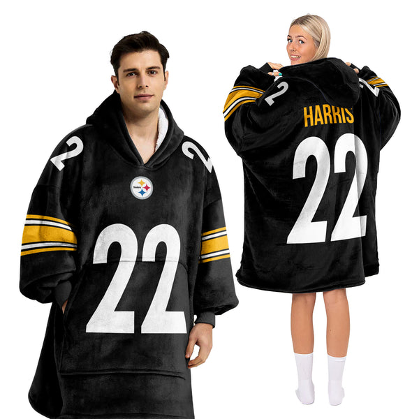 Adult N.H 22 Pittsburgh Football Unisex Blanket Hoodie