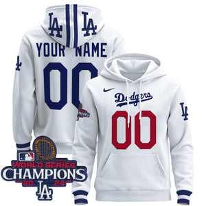 Dodgers 2024 World Series Champions Custom Pullover Hoodie - All Stitched