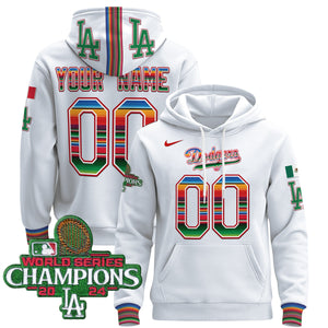 Dodgers Mexico 2024 World Series Champions Custom Pullover Hoodie - All Stitched