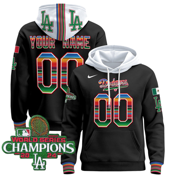 Dodgers Mexico 2024 World Series Champions Custom Pullover Hoodie - All Stitched