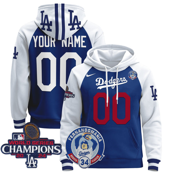 Dodgers Fernando & 2024 World Series Champions Patch Custom Pullover Hoodie - All Stitched