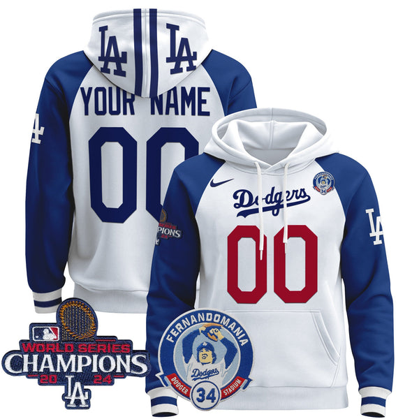 Dodgers Fernando & 2024 World Series Champions Patch Custom Pullover Hoodie - All Stitched