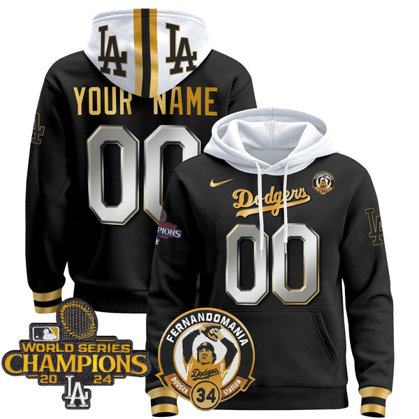Dodgers Fernando & 2024 World Series Champions Patch Custom Pullover Hoodie - All Stitched