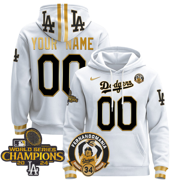 Dodgers Fernando & 2024 World Series Champions Patch Custom Pullover Hoodie - All Stitched