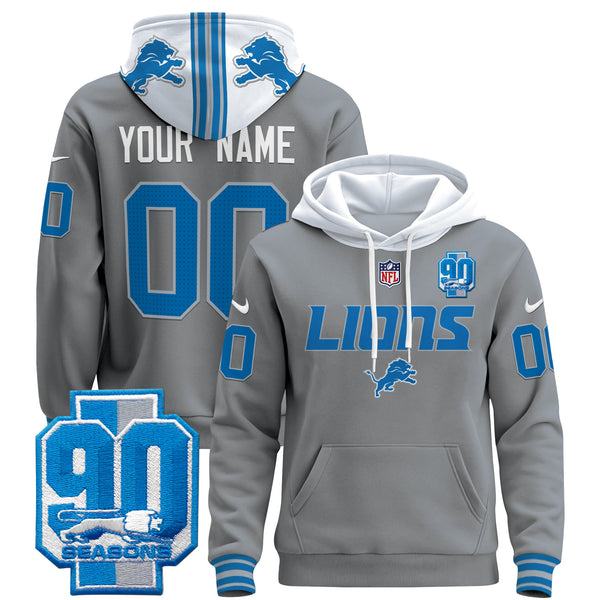 Detroit Lions 2025 Custom Pullover Hoodie V2 - All Stitched