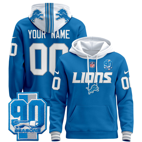 Detroit Lions 2025 Custom Pullover Hoodie V2 - All Stitched
