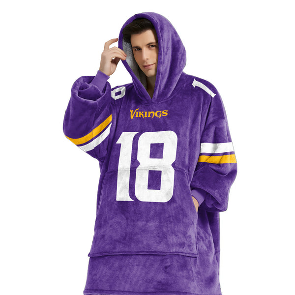 Adult Minnesota Football Unisex Blanket Hoodie