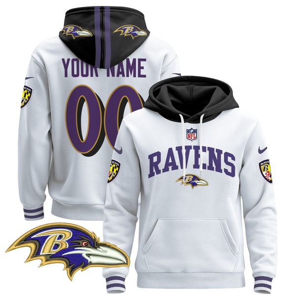 Baltimore Ravens 2024 Custom Pullover Hoodie V2 - All Stitched