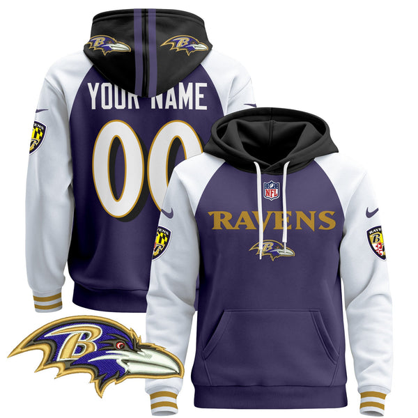 Baltimore Ravens 2024 Custom Pullover Hoodie V3 - All Stitched