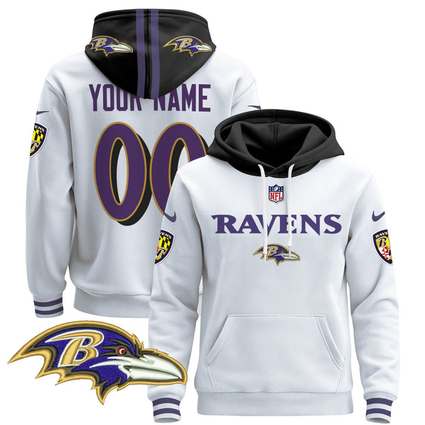 Baltimore Ravens 2024 Custom Pullover Hoodie V3 - All Stitched