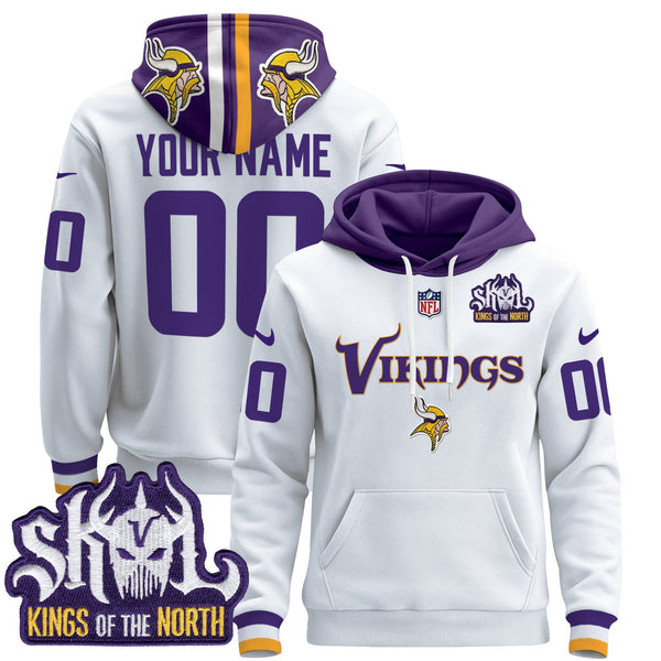 Minnesota Vikings 2025 Custom Pullover Hoodie V2 - All Stitched