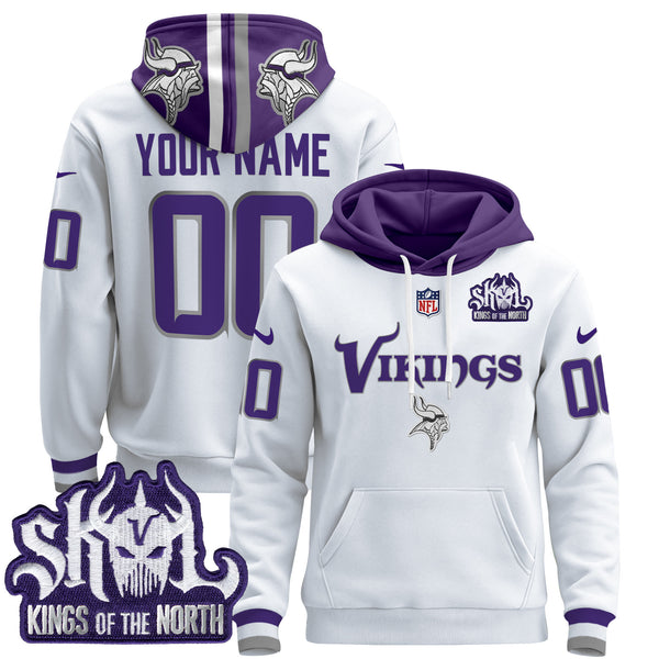 Minnesota Vikings 2025 Custom Pullover Hoodie V2 - All Stitched