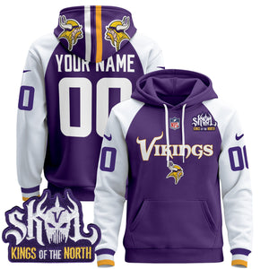 Minnesota Vikings 2025 Custom Pullover Hoodie V2 - All Stitched