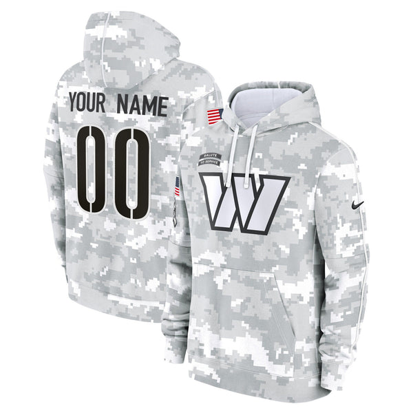 Washington Commanders 2024 Salute to Service Custom Fleece Pullover Hoodie - All stitched