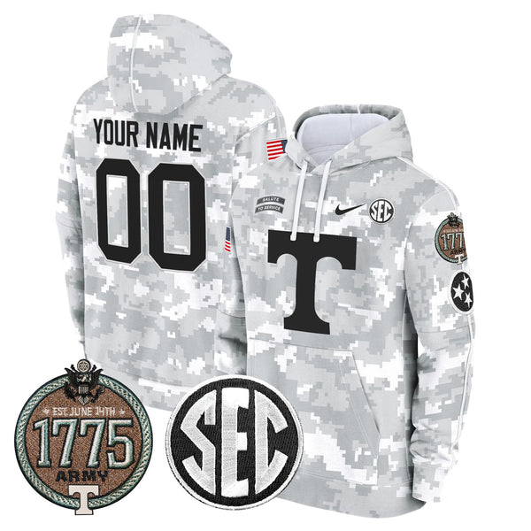 Volunteers 2024 Salute to Service Establishment Year Patch Custom Fleece Pullover Hoodie - All Stitched