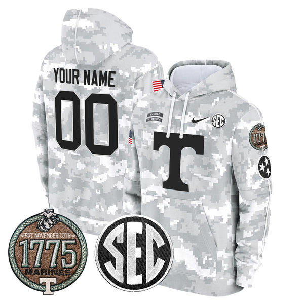 Volunteers 2024 Salute to Service Establishment Year Patch Custom Fleece Pullover Hoodie - All Stitched
