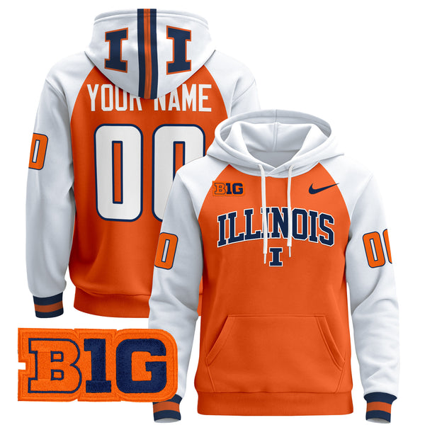 Illinois Fighting Illini 2024 Custom Pullover Hoodie V2 - All Stitched