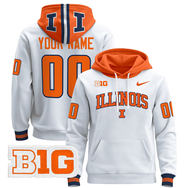 Illinois Fighting Illini 2024 Custom Pullover Hoodie V2 - All Stitched