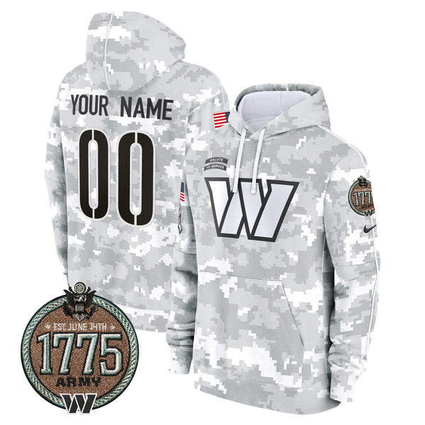 Commanders 2024 Salute to Service Establishment Year Patch Custom Fleece Pullover Hoodie - All Stitched