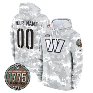 Commanders 2024 Salute to Service Establishment Year Patch Custom Fleece Pullover Hoodie - All Stitched