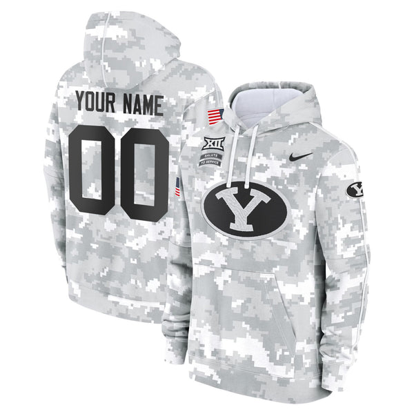 BYU Cougars 2024 Salute to Service Custom Fleece Pullover Hoodie - All Stitched
