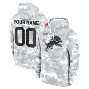 Detroit Lions 2024 Salute to Service Custom Fleece Pullover Hoodie - All Stitched