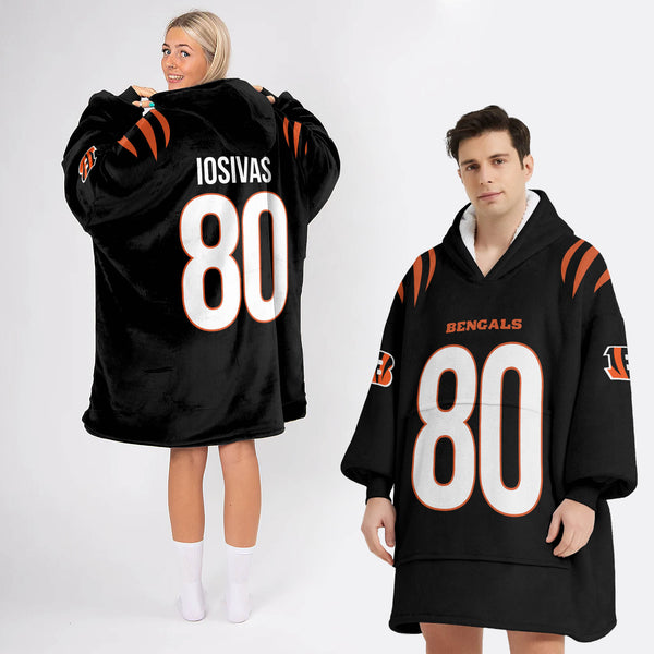 Adult 80 Cincinnati Football Unisex Blanket Hoodie