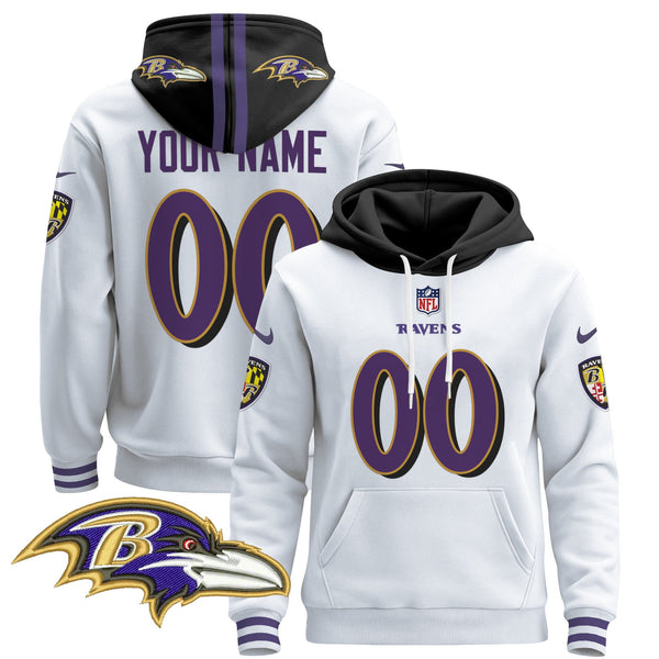 Baltimore Ravens 2024 Custom Pullover Hoodie V4 - All Stitched