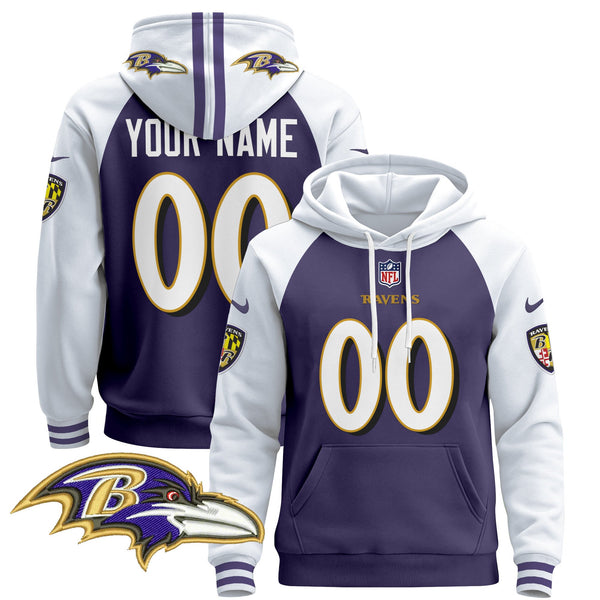 Baltimore Ravens 2024 Custom Pullover Hoodie V4 - All Stitched