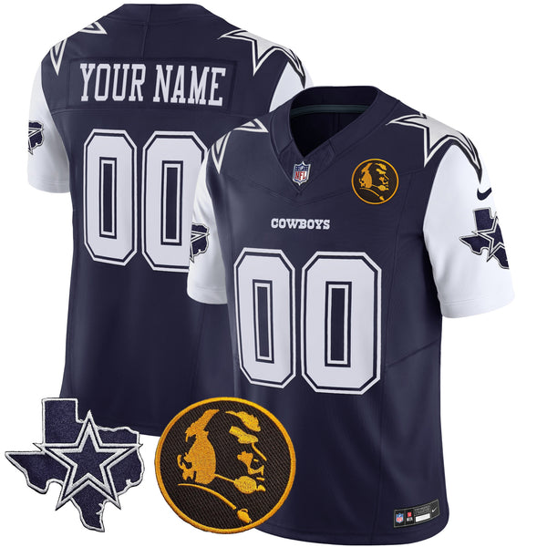 Cowboys Texas & John Madden Patch Vapor Limited Custom Jersey - All Stitched
