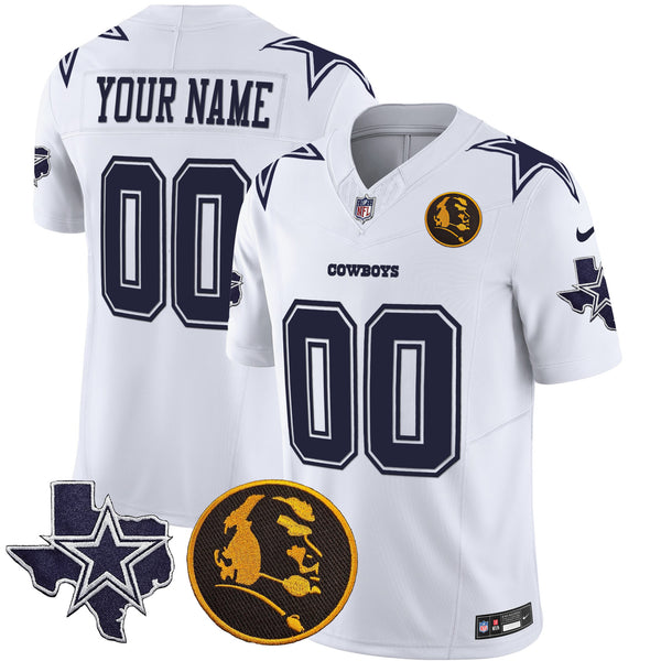 Cowboys Texas & John Madden Patch Vapor Limited Custom Jersey - All Stitched